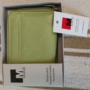 NWT  Mundi Green Leather Wallet
